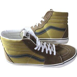 Vans Men's Sk8-Hi Pop Brown Multi Canvas Suede Classic Skate shoes Size 11.5 NIB
